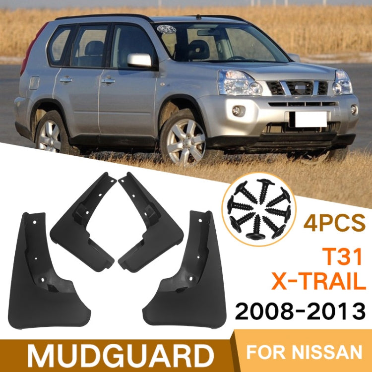 For Nissan X-Trail T31 2008-2013 4pcs/Set Car Auto Soft Plastic Splash Flaps Fender Guard ÎҵÄÉ̵ê