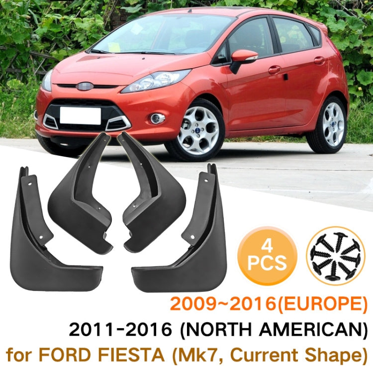 For Ford Fiesta 2013-2017 4pcs/Set Car Auto Soft Plastic Splash Flaps Fender Guard ÎҵÄÉ̵ê