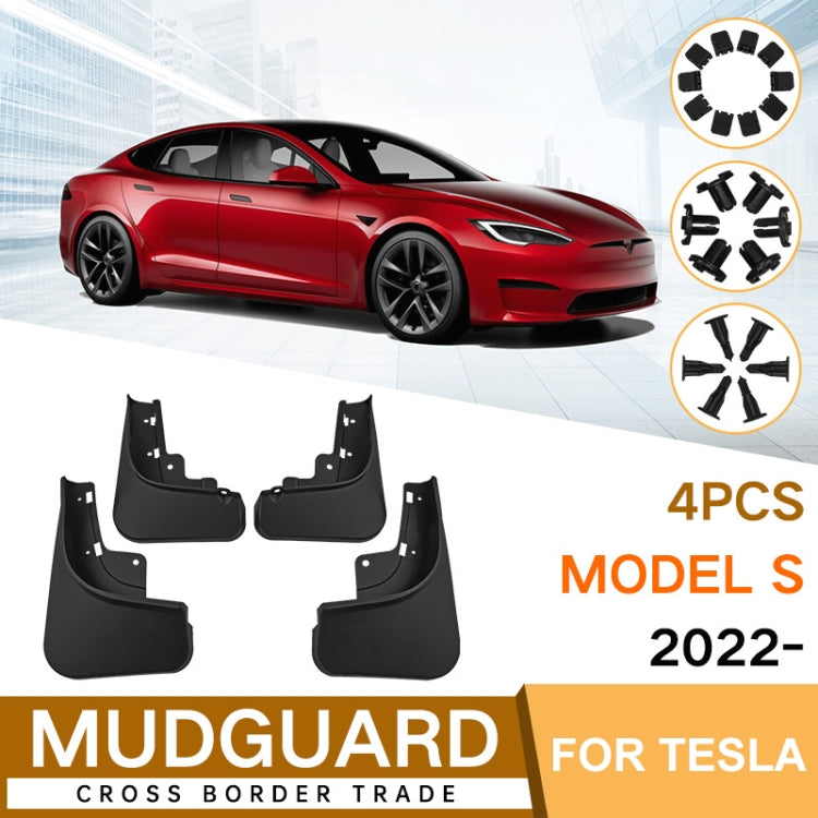 For Tesla Model S 2022 4pcs/Set Car Auto Soft Plastic Splash Flaps Fender Guard ÎҵÄÉ̵ê