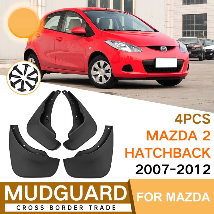 For Mazda 2 Hatchback 2007-2012 4pcs/Set Car Auto Soft Plastic Splash Flaps Fender Guard ÎҵÄÉ̵ê