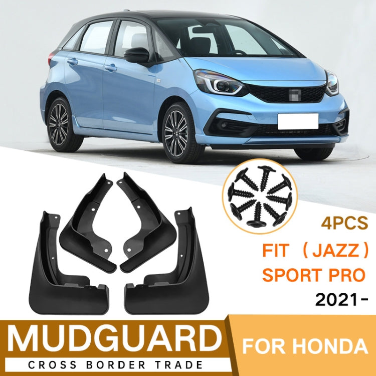 For Honda Fit Jazz Sport Pro 2021 4pcs/Set Car Auto Soft Plastic Splash Flaps Fender Guard ÎҵÄÉ̵ê