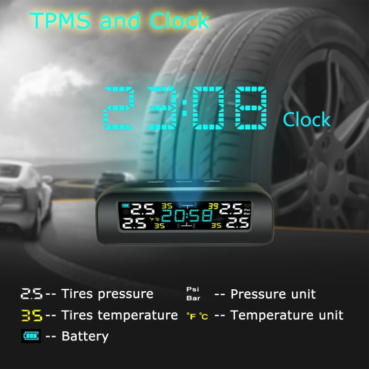 TY17 Car Built-in High Precision Solar Charging Tire Pressure Monitoring System TPMS ÎҵÄÉ̵ê