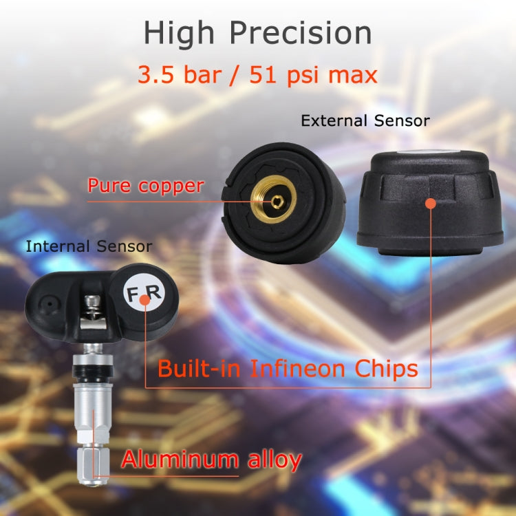 TY17 Car External High Precision Solar Charging Tire Pressure Monitoring System TPMS ÎҵÄÉ̵ê