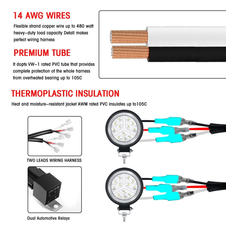 H0006 Off-road Vehicle 480W 2 in 1 Waterproof Switch Light Wiring Harness ÎҵÄÉ̵ê