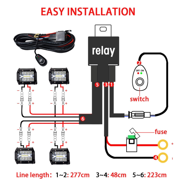 H0009 Off-road Vehicle 300W 4 in 1 Cab Switch Light Wiring Harness ÎҵÄÉ̵ê