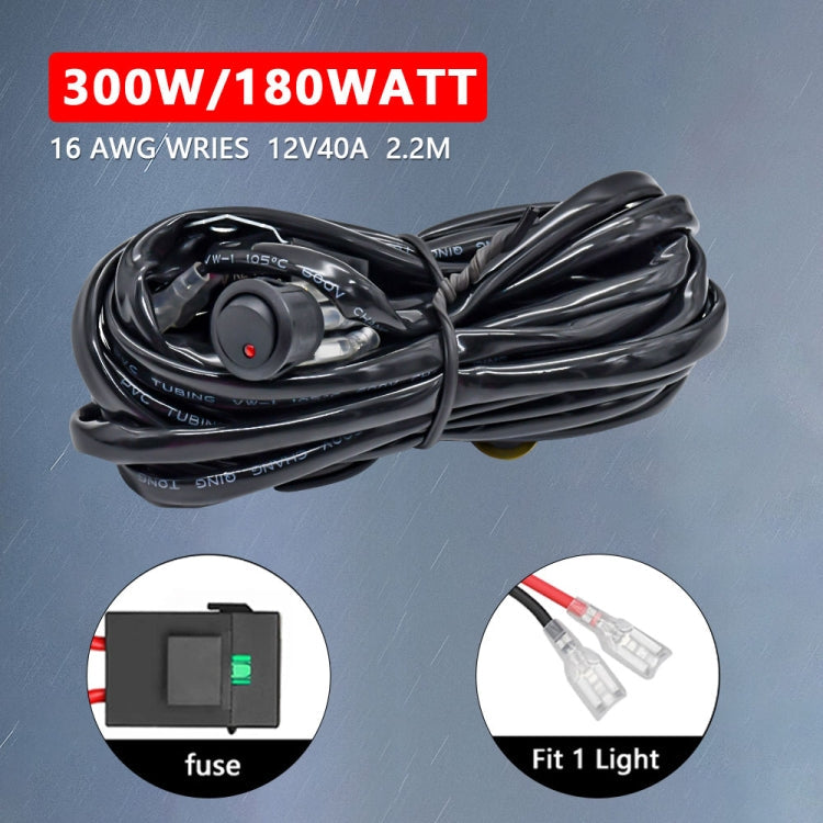 D0034 Off-road Vehicle 300W Round Waterproof Switch Light Wiring Harness