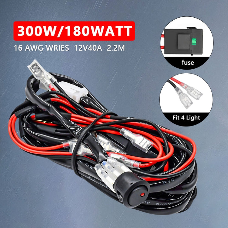 H0009 Off-road Vehicle 300W 4 in 1 Round Waterproof Switch Light Wiring Harness ÎҵÄÉ̵ê