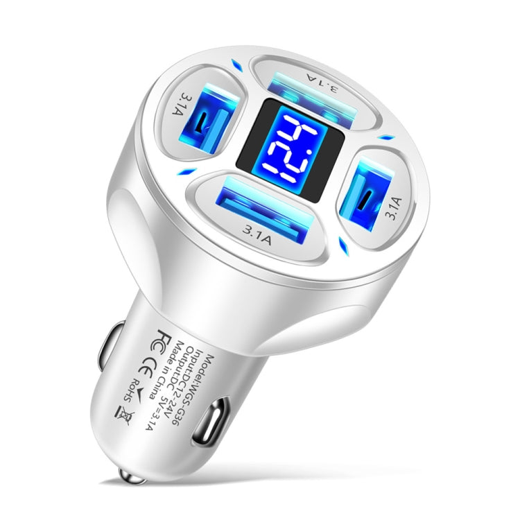 WGS-G36 3.1A 4 in 1 Digital Display Car Charger with Voltmeter