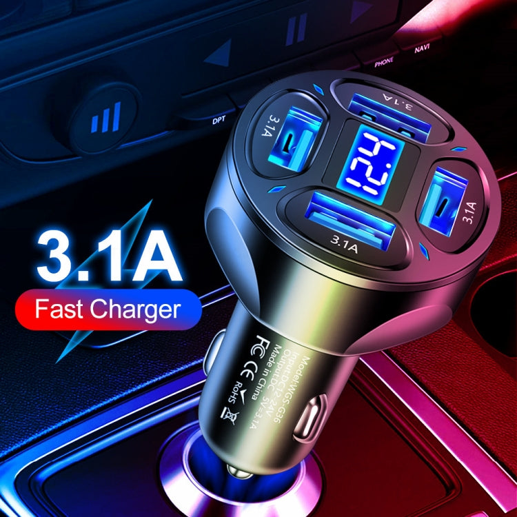 WGS-G36 3.1A 4 in 1 Digital Display Car Charger with Voltmeter ÎҵÄÉ̵ê