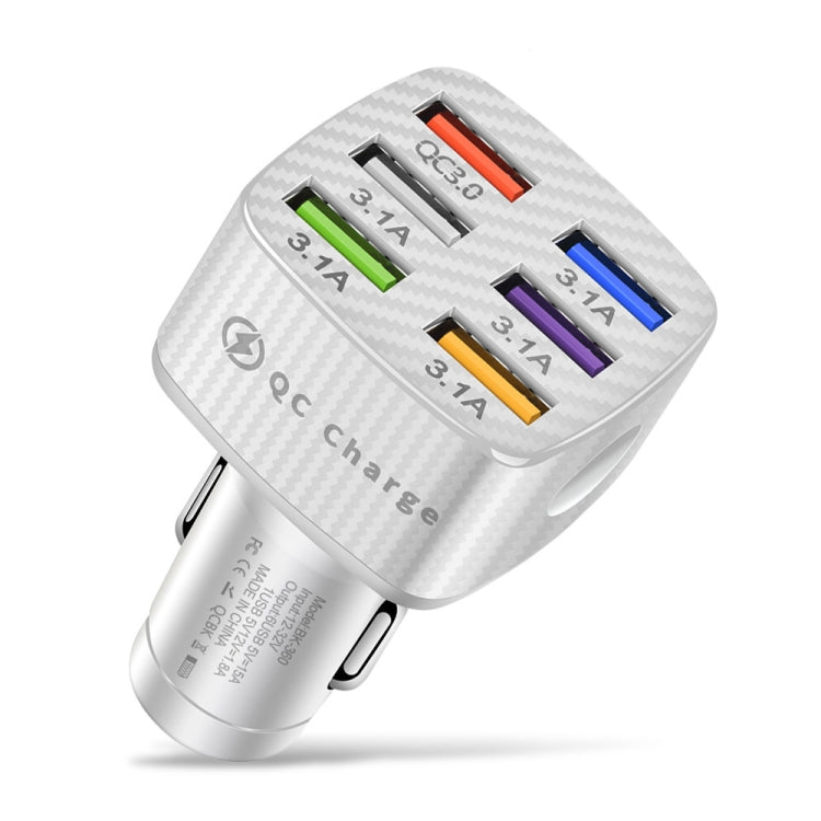 BK-360 6 in 1 QC3.0+3.1A USB luminescent Car Charger