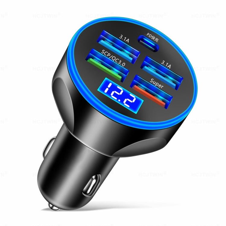 WGS-G37 5 in 1 Digital Display Super Fast Charging Car Charger with Voltmeter ÎҵÄÉ̵ê