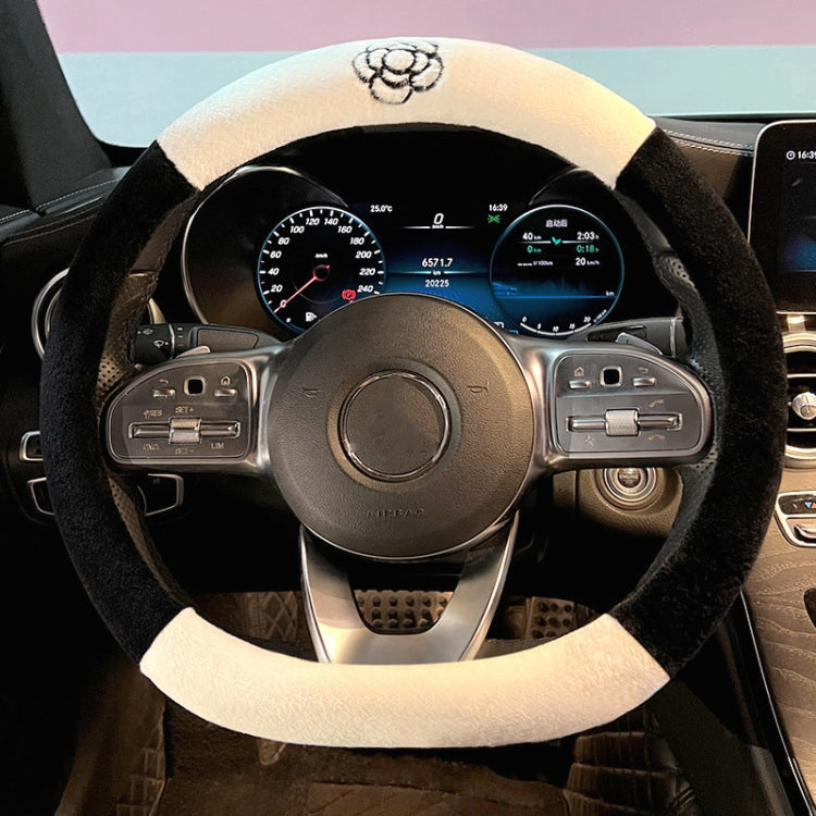 D Style Car Universal Camellia Pattern Plush Warm Anti-skid Steering Wheel Cover, Diameter: 38cm ÎҵÄÉ̵ê