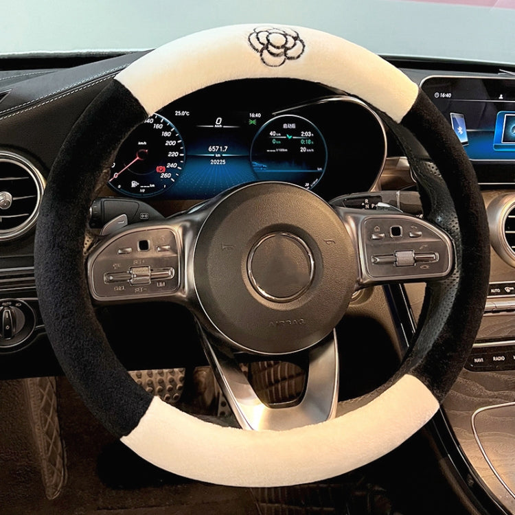 D Style Car Universal Camellia Pattern Plush Warm Anti-skid Steering Wheel Cover, Diameter: 38cm ÎҵÄÉ̵ê