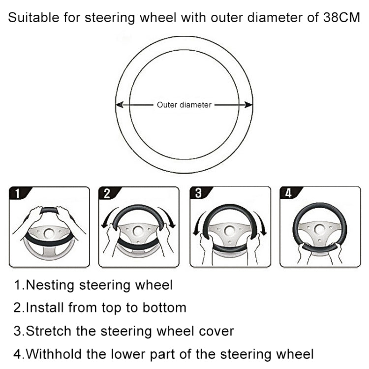 D Style Car Universal Camellia Pattern Plush Warm Anti-skid Steering Wheel Cover, Diameter: 38cm ÎҵÄÉ̵ê