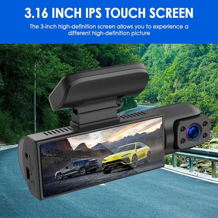 3.16 inch 1080P HD Night Vision Front and Inside Dual Lenses Driving Recorder ÎҵÄÉ̵ê