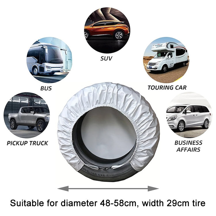 4pcs / Set Car Tire 420D Oxford Cloth Protective Cover, Diameter: 48-58cm, Width: 29cm-Reluova