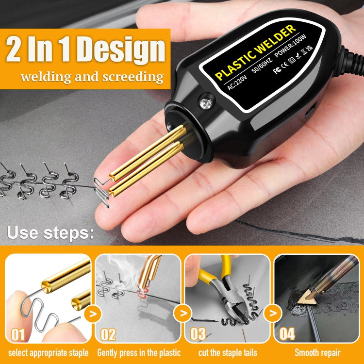 Hot Stapler Plastic Welding Machine Car Bumper Repair Kit Plier, EU Plug