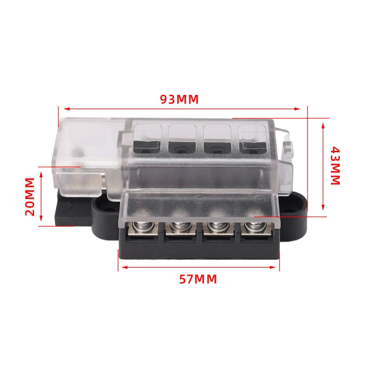 4 Way Fuse Block with Fuses and Terminals