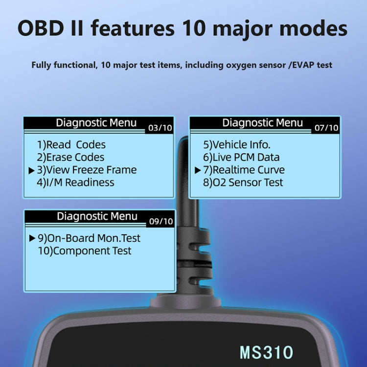 MS310 LCD Screen Car Battery Tester ODB2 Fault Detector