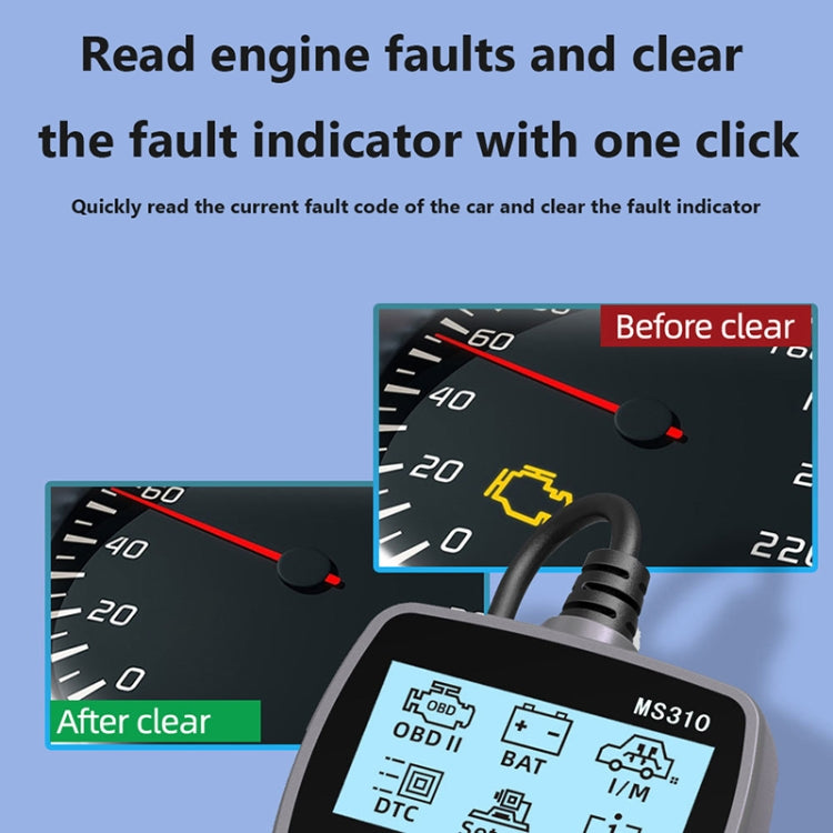 MS310 LCD Screen Car Battery Tester ODB2 Fault Detector