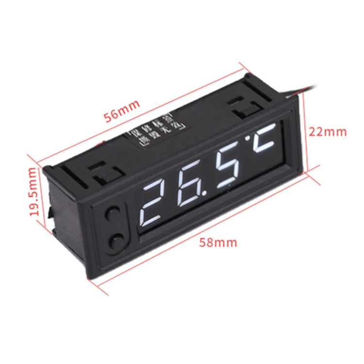 3 in 1 DC5-50V Car High-precision Electronic LED Luminous Clock + Thermometer + Voltmeter