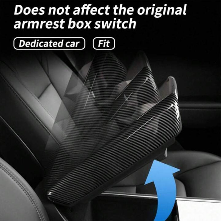 For Tesla Model 3 / Y Car Center Console Armrest Box Carbon Fiber Pattern Protective Cover ÎҵÄÉ̵ê