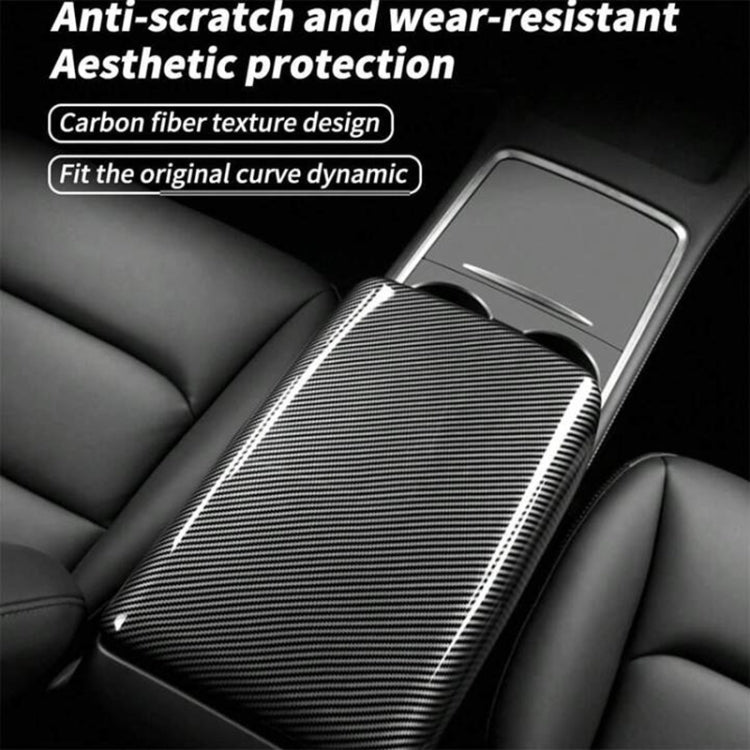 For Tesla Model 3 / Y Car Center Console Armrest Box Carbon Fiber Pattern Protective Cover ÎҵÄÉ̵ê