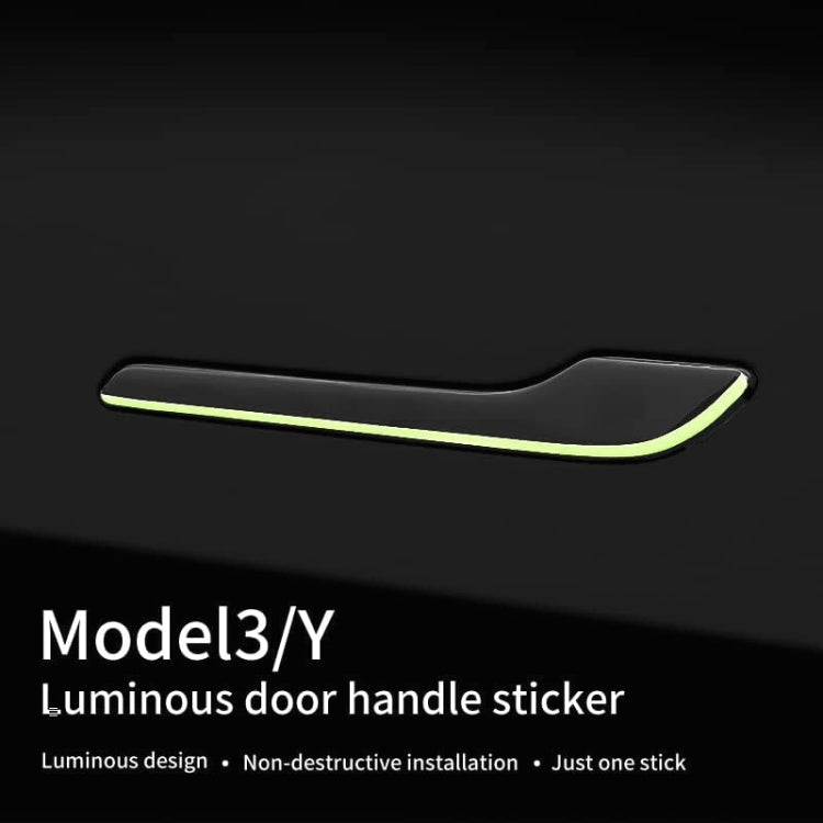 For Tesla Model 3 / Y 4pcs / Set Car Door Handle Luminous Decorative Sticker ÎҵÄÉ̵ê