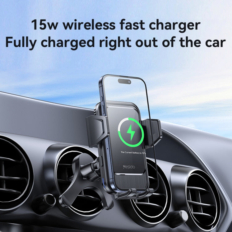 Yesido C312 Auto Alignment 15W Wireless Charging Air Outlet Car Holder