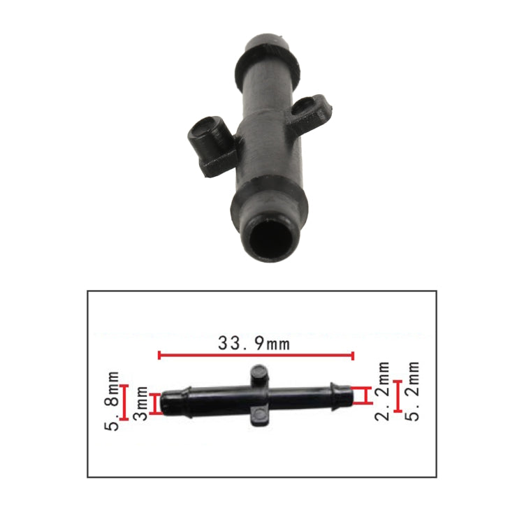 10pcs/Bag Car Straight Type Wiper Spray Nozzle Water Pipe Connection Tube