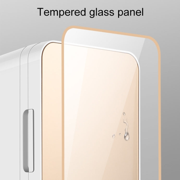 8L 37-48W Tempered Glass Panel Car / Home Mini Refrigerator, EU Plug