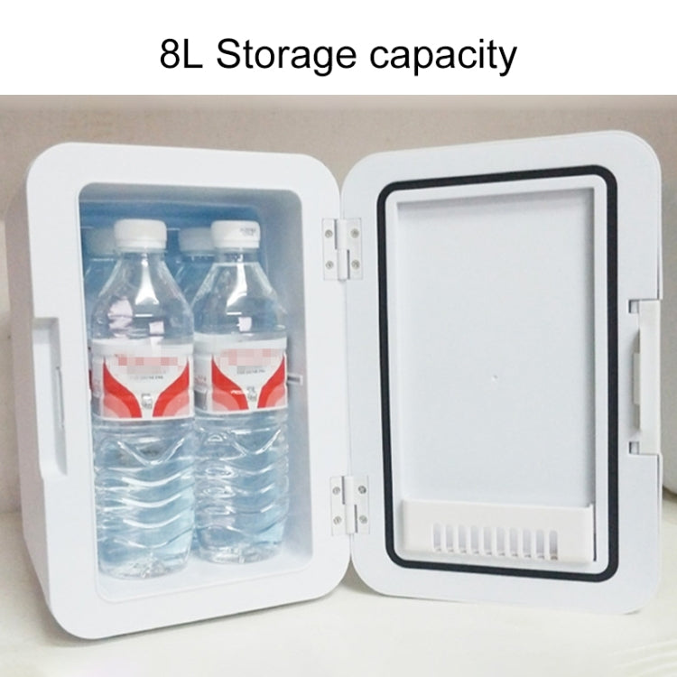 8L 37-48W Tempered Glass Panel Car / Home Mini Refrigerator, EU Plug