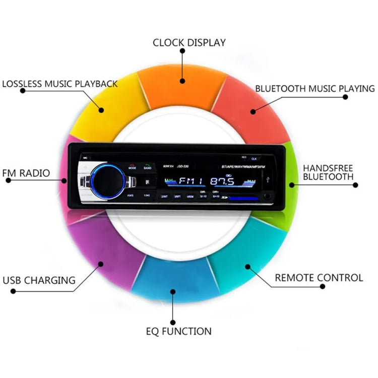 JSD-520 Car Stereo Radio MP3 Audio Player Support Bluetooth Hand-free Calling / FM / USB / SD, EU Plug Version ÎҵÄÉ̵ê