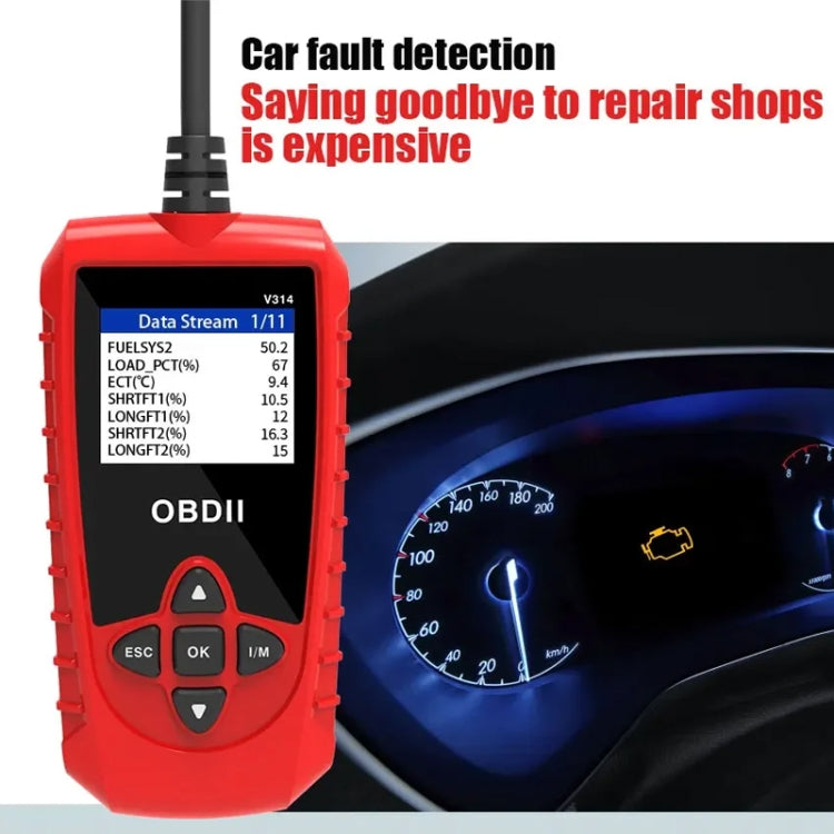 V314 Car OBD Diagnostic Instrument Fault Clear Code Reader