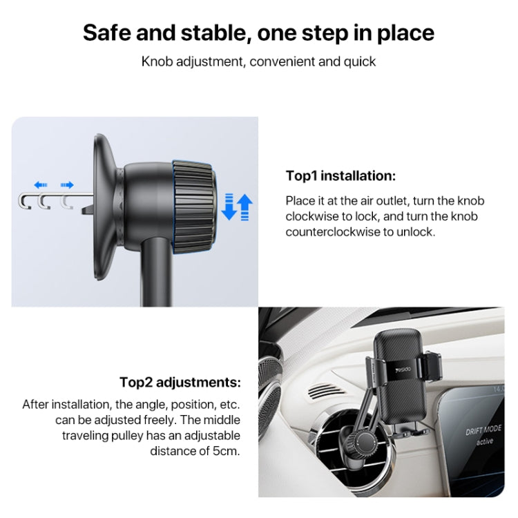 Yesido C242 Adjustable Car Air Vent Mechanical Phone Clip Holder