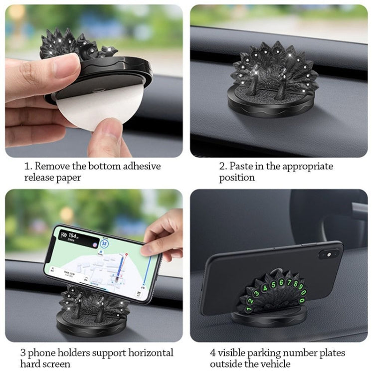 Diamond Peacock Shape Car Center Console Phone Holder with Phone Number Plate ÎҵÄÉ̵ê