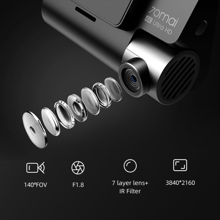 Xiaomi 70mai Dash Cam A800S Car 3 inch 4K Front and Rear Dash Camera, Support GPS & Night Vision