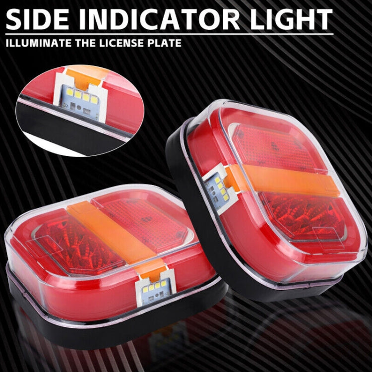 2pcs 12-24V 28LEDs Square Trailer Taillight-Reluova