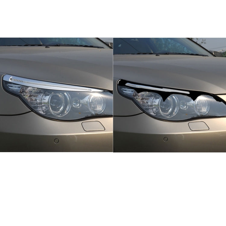 Pair Car Lamp Eyebrow Soft Decorative Sticker for BMW E60 5 Series 2004-2010