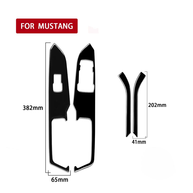 For Ford Mustang 2015-2020 4 in 1 Car Window Lift Panel Decorative Sticker, Right Drive ÎҵÄÉ̵ê