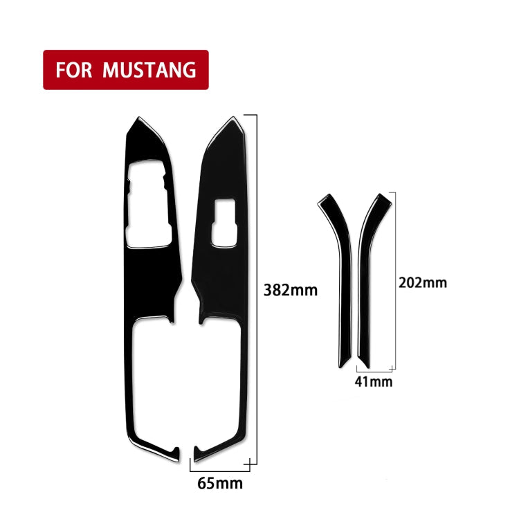 For Ford Mustang 2015-2020 4 in 1 Car Window Lift Panel Decorative Sticker, Left Drive ÎҵÄÉ̵ê