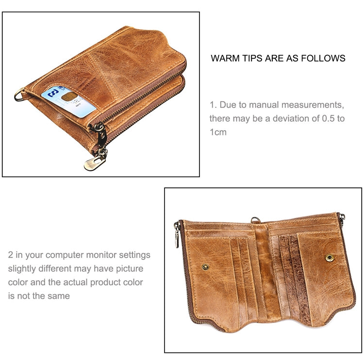 3533 Long Crazy Horse Texture Cowhide Leather Folding Anti-magnetic RFID Wallet Clutch Bag for Men, with Card Slots My Store