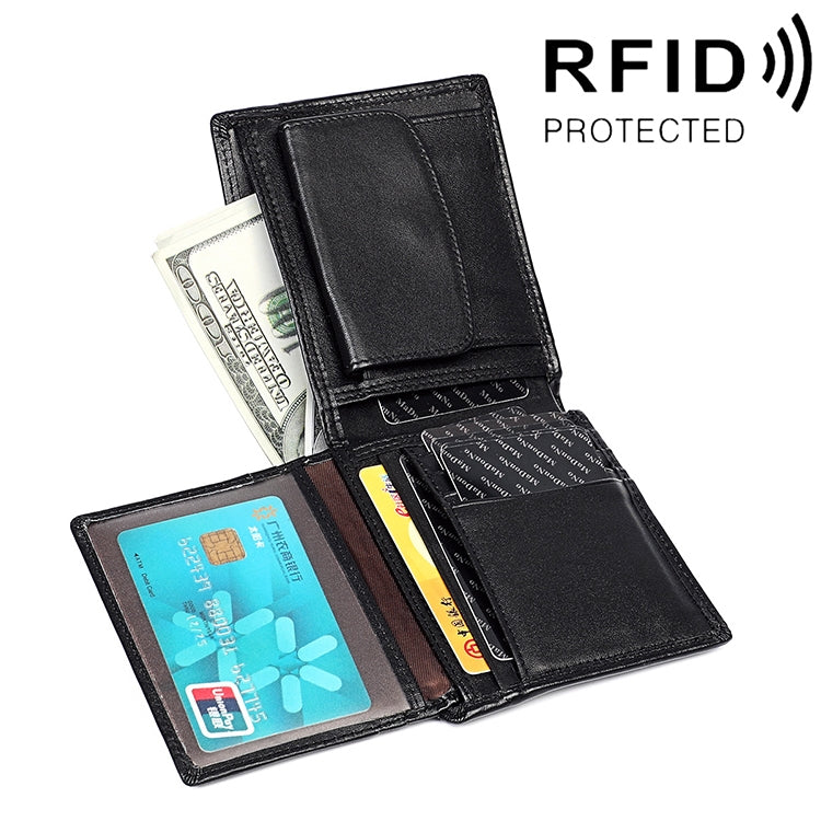 8020 Horizontal Retro Crazy Horse Texture Leather Anti-magnetic RFID Wallet Clutch Bag for Men, with Card Slots My Store