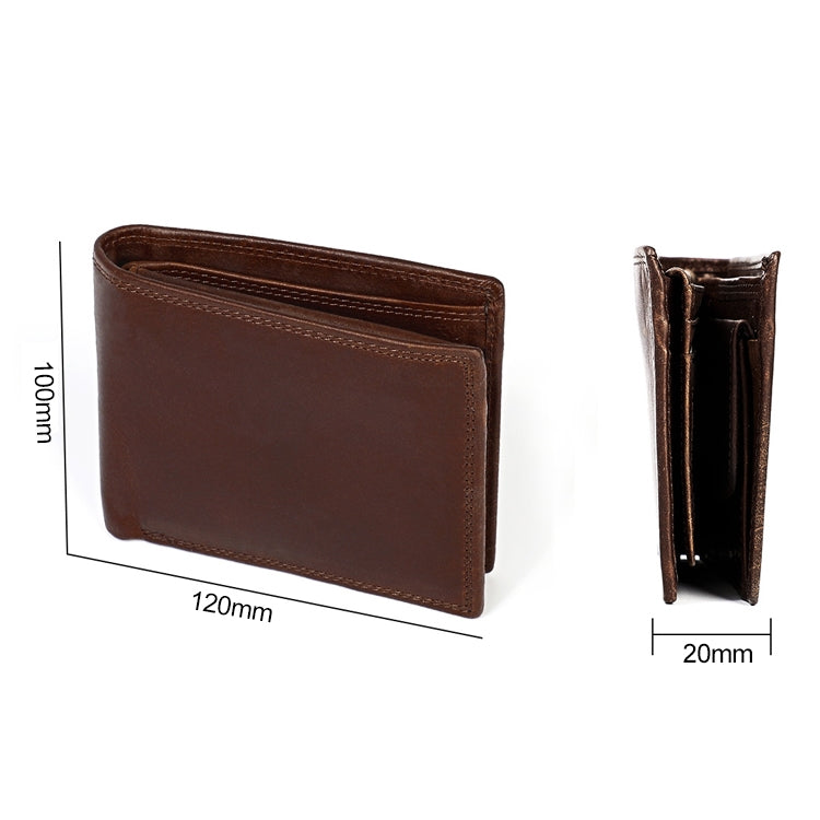 8020 Horizontal Retro Crazy Horse Texture Leather Anti-magnetic RFID Wallet Clutch Bag for Men, with Card Slots My Store