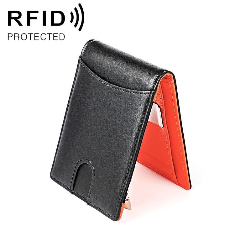 9606 Cowhide Leather Anti-magnetic RFID Multiple Card Slots Wallet for Men, with Zipper Bag My Store