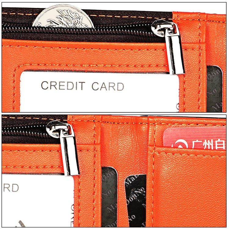 9606 Cowhide Leather Anti-magnetic RFID Multiple Card Slots Wallet for Men, with Zipper Bag My Store