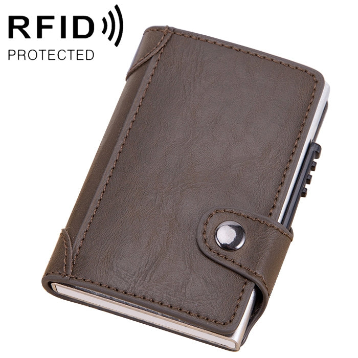 X-51 Automatically Pop-up Card Type Anti-magnetic RFID Anti-theft PU Leather Wallet with Card Slots My Store