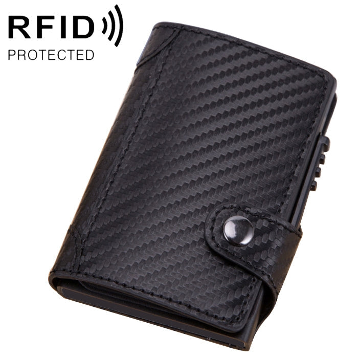 X-51 Automatically Pop-up Card Type Anti-magnetic RFID Anti-theft PU Leather Wallet with Card Slots