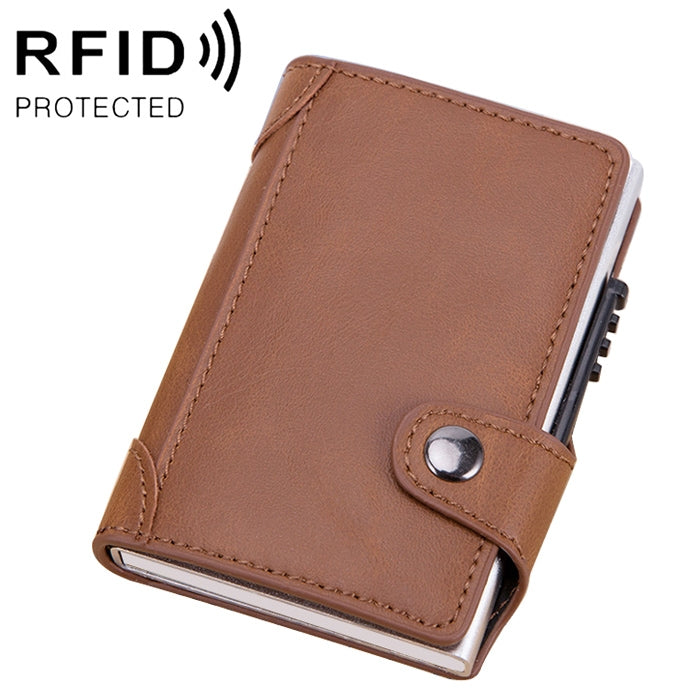 X-51 Automatically Pop-up Card Type Anti-magnetic RFID Anti-theft PU Leather Wallet with Card Slots