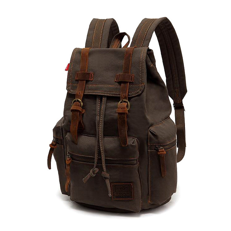 AUGUR 1039 Large Student Retro Canvas Backpack Shoulders Laptop Bag Reluova